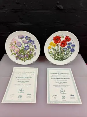 2 x Royal Doulton Nature's Own Beauties Flowers Collectors Plates 20.5 cm Wide