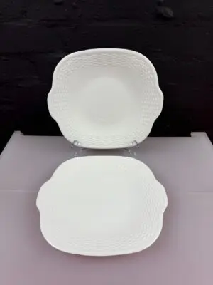 2 x Wedgwood Nantucket Square Eared Cake / Bread Plates 10.25" Wide Set