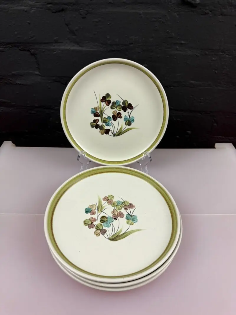 4 x Denby Shamrock Salad Plates 8.25" Wide Set