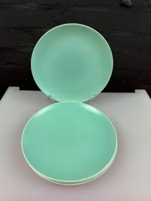 4 x Poole Twintone Ice Green Dinner Plates 10" Wide 2 Sets Available