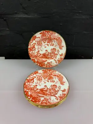 4 x Royal Crown Derby Red Aves Tea / Side Plate 16 cm Wide Set