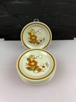 6 Mountain Wood Collection Trellis Blossom Japan Stoneware Sides Plate 16 cm Set
