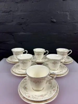 6 Royal Doulton Diana Collection H5079 Tea Trios Cups Saucers & Side Plates Set