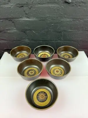 6 x Denby Arabesque Fruit / Dessert Bowls 13 cm Wide Set