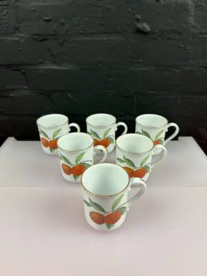 6 x Royal Worcester Evesham Gold Tea / Coffee Mugs Set