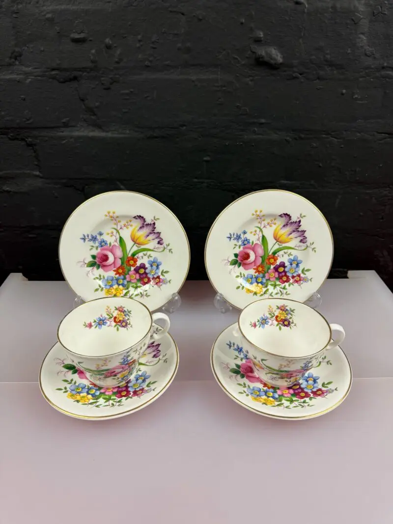 Abbeydale-Floral-Flowers-Tea-Trios-Cups-Saucers-and-Side-Plates-Set-of-2-326841393849 Abbeydale Floral Flowers Tea Trios Cups Saucers and Side Plates Set of 2