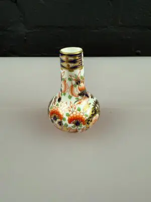 Antique Bloor Derby Imari Pattern Bud Vase 8 cm High Dated 1870