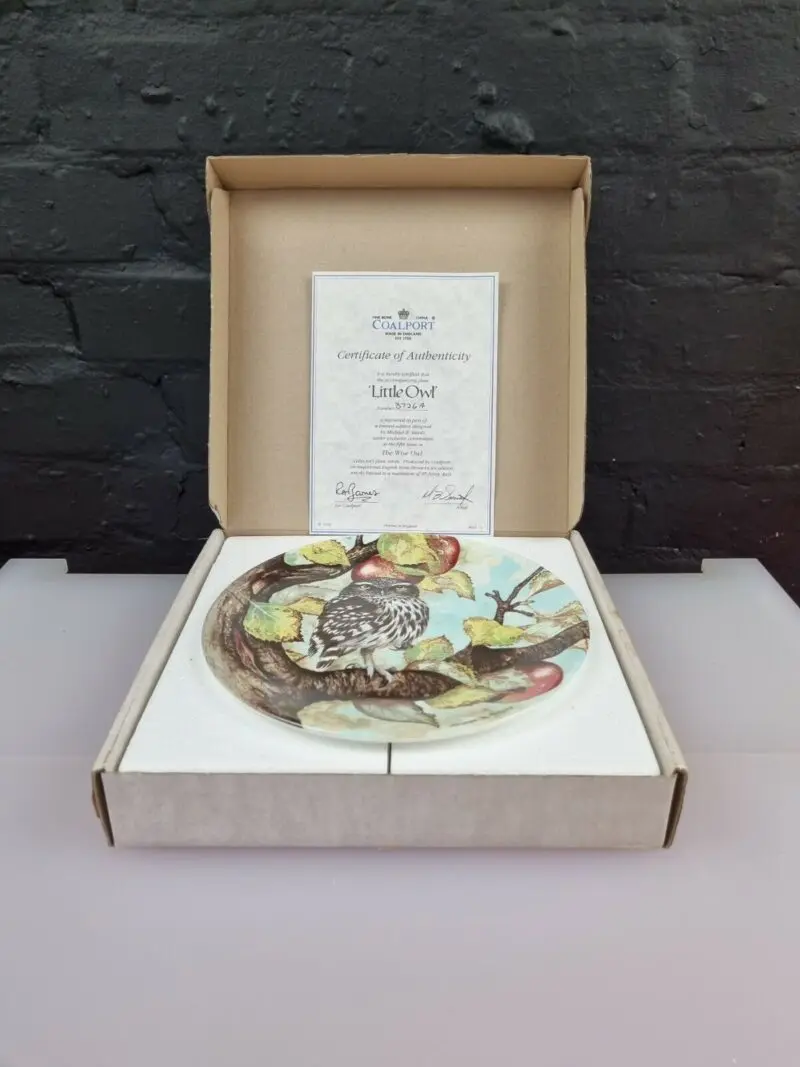 Coalport Little Owl Plate Coa Boxed