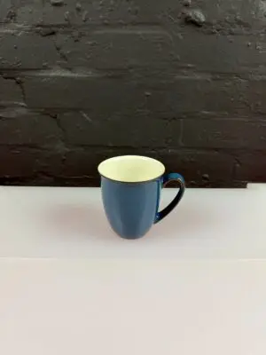 Denby Boston Blue Curved Tea Coffee Mug 10 cm High