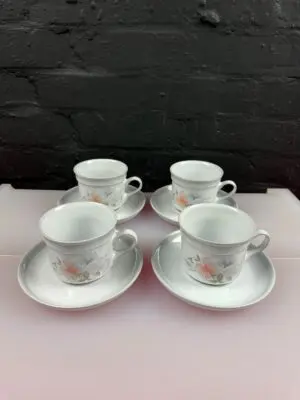 Denby Dauphine / Encore Tea Cups and Saucers Set of 4