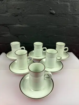 Denby Summit Small Coffee Cups 9.5 cm High and Saucers Set of 6