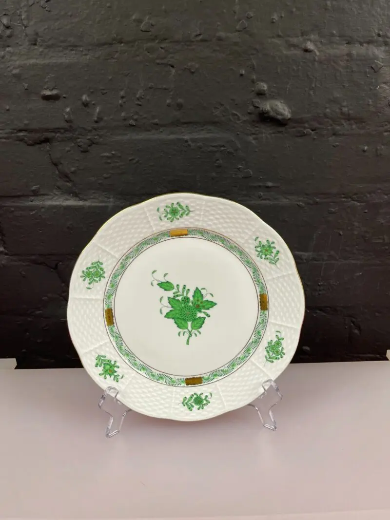 Herend Chinese Bouquet Apponyi Green Dessert Salad Plate 23 cm Last 5 Available