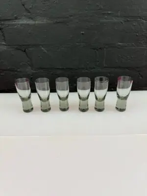 Kastrup-Holmegaard Denmark Canada Smoke Vintage Shot Glasses 8 cm Set of 6