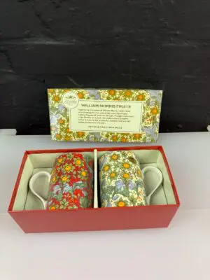 Leonardo Collection William Morris Fruits Tea Coffee Mugs 4.25" Set New Boxed