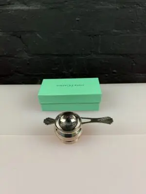 New in Box Fortnum Mason Long Handled Tea Strainer Art Deco Design