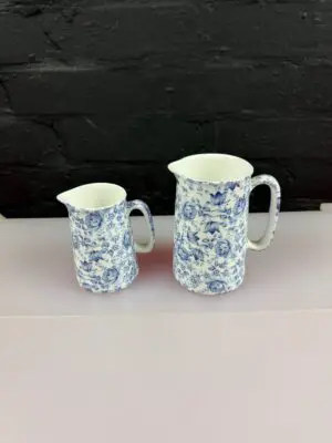 Reflections Bone China Set of 2 Jugs, Blue Rose Chintz Pattern 13 cm and 10.5 cm