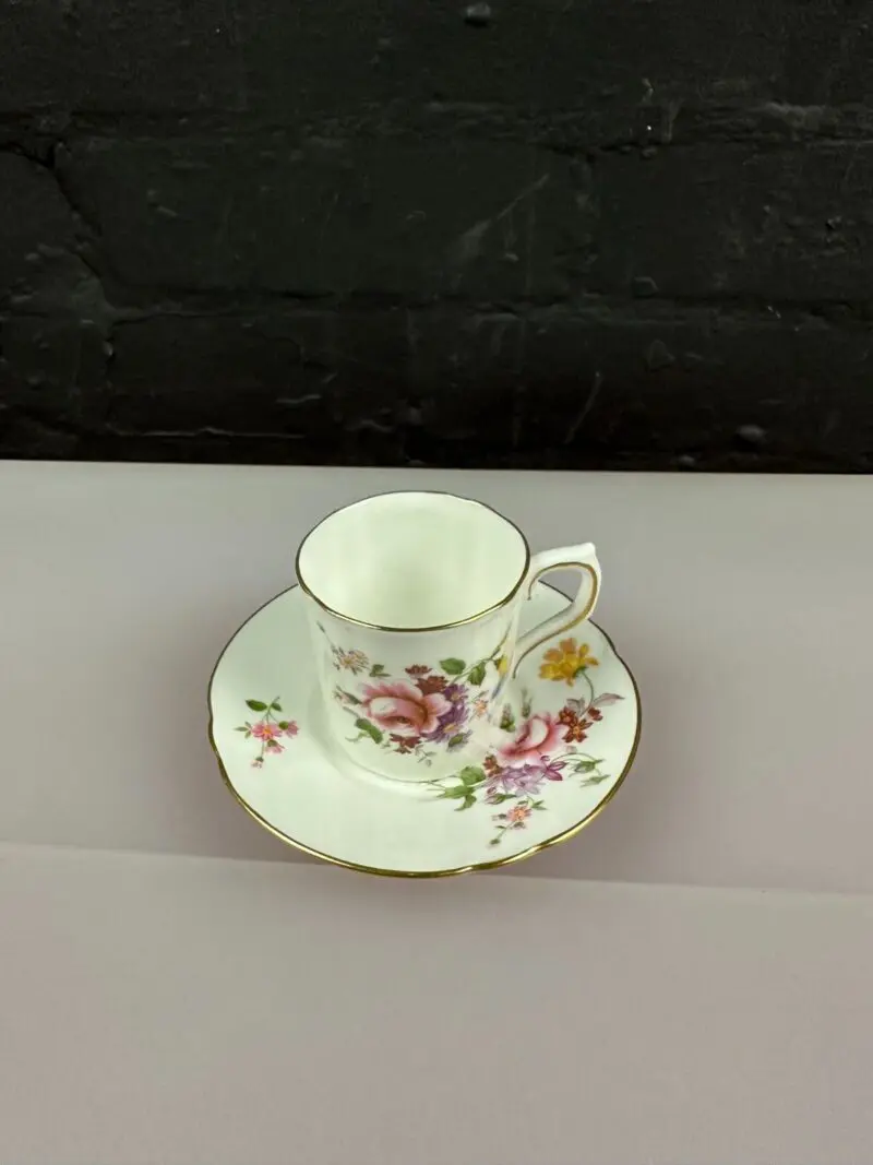 Royal Crown Derby Derby Posies Straight Coffee Cup and Saucer LIII 1990