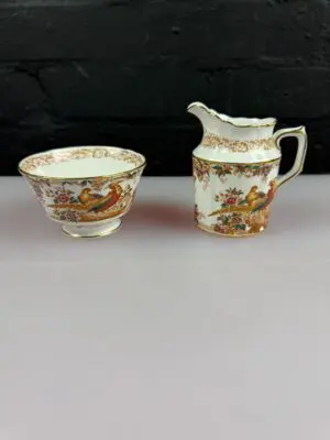 Royal Crown Derby Olde Avesbury Milk / Cream Jug 3.75" and Open Sugar Bowl Set