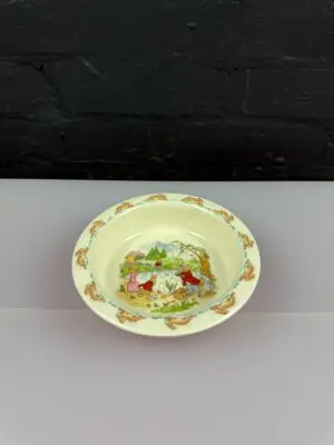 Royal Doulton Bunnykins Fishing Baby's Bowl 6.5" Wide x 1.75" High