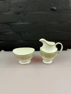 Royal Doulton English Renaissance Milk Cream Jug 5.5" and Open Sugar Bowl Set