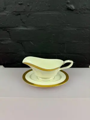 Royal Worcester Durham Oval Gravy Boat / Sauce Jug and Stand Drip Plate Set