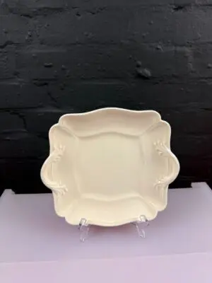 Wedgwood Queens Ware Plain Eared Square Cake Bread Plate 27 cm 2 Available