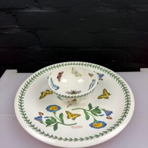 Portmeirion Botanic Garden Chip & Dip Serving Tray 13.5" Wide With Bowl Bindweed