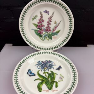 Portmeirion Botanic Garden Foxglove & Lily Dinner Plates 10.5" Wide Set of 2