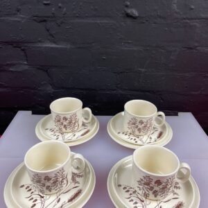 4 x J G Meakin Windswept Tea Trios Cups Saucers Side Plates Set