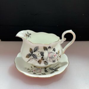 Royal Albert Queens Messenger Gravy Boat / Sauce Jug and Stand / Saucer Set