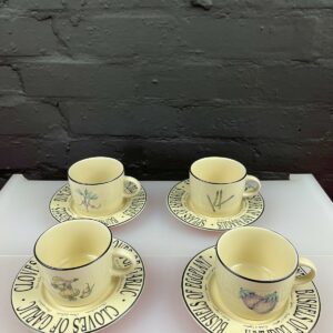 4 x Rayware Market Garden Teacups and Saucers All Different 4 Sets Available