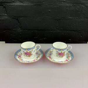 Royal Worcester Connoisseur Collection Amelia Coffee Cups and Saucers Set of 2