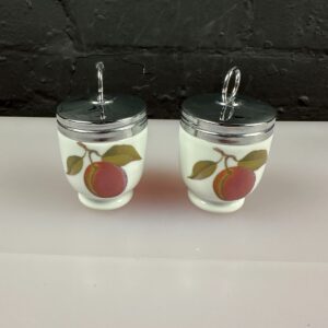 2 x Royal Worcester Egg Coddlers Evesham 2.5" High Set