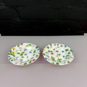 Queens Country Meadow Bone China Trinket Dish / Coasters 5" Wide Set of 2