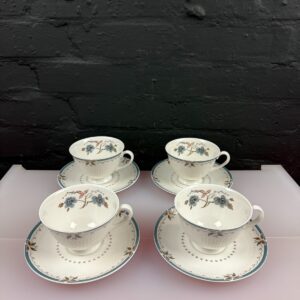 Royal Doulton Old Colony TC1005 Footed Tea Cups and Saucers 2 Sets of 4