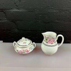 Royal Worcester Mikado Milk / Cream Jug 11.5 cm and Covered Sugar Bowl Set