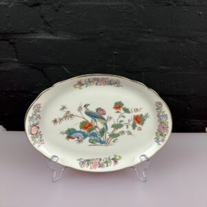 Wedgwood Kutani Crane Gold Rim Oval Tray 9.5" x 6.8"