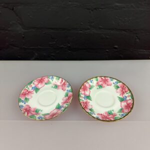 2 x Royal Albert Lydia Replacement Coffee Cup Saucers 12.5 cm Wide Set