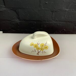 Carlton Ware Butter Dish With Spreader Yellow Flower Design