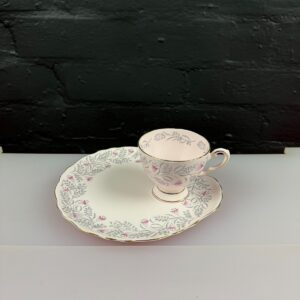 Tuscan Pink Floral 1035 Tea Cup and Tennis Snack Plate Set RARE