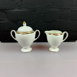 Wedgwood Clio Milk / Cream Jug 10 cm and Covered Global Sugar Bowl Set