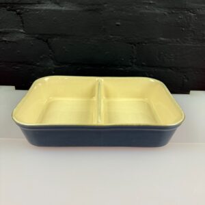 Denby Classic Blue Cream Rectangle Divided Serving Dish 11.25" x 7.75"