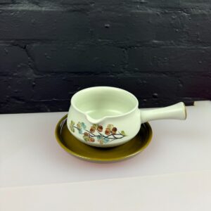 Denby Shamrock Handled Gravy Boat / Sauce Jug and Stand / Drip Plate Set