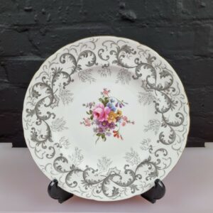 Royal Crown Derby Grey Scroll Dinner Plates 10.5" Wide Set