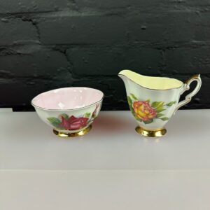 Royal Standard Harry Wheatcroft World Famous Roses Milk Jug 4" & Sugar Bowl Set