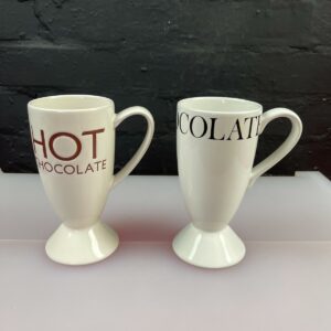 2 x Whittard of Chelsea Hot Chocolate Mugs 6.25" High