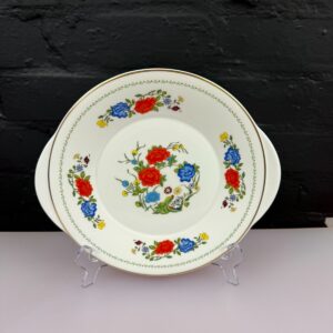 Aynsley Famille Rose Eared Cake / Bread Plate 10" Wide