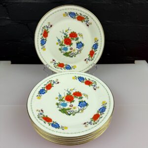 Aynsley Famille Rose Salad Plates 8.25" Wide Set of 6