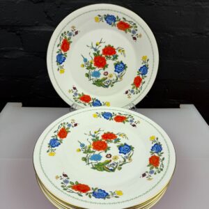 Aynsley Famille Rose Dinner Plates 10.75" Wide Set of 6