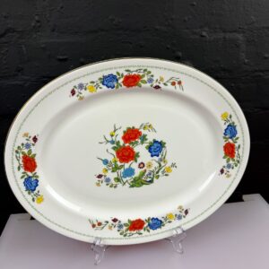 Aynsley Famille Rose Oval Carving Serving Platter Plate 41 cm x 32 cm